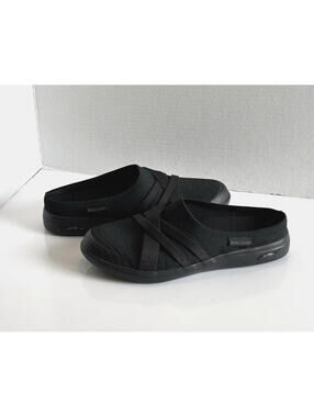Skechers Arch Fit Uplift Mule Shoes Womens Sz 8 Black Slip On Comfort Air-Cooled